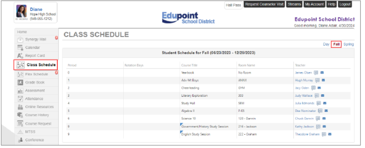 A screenshot of a school scheduleAI-generated content may be incorrect.